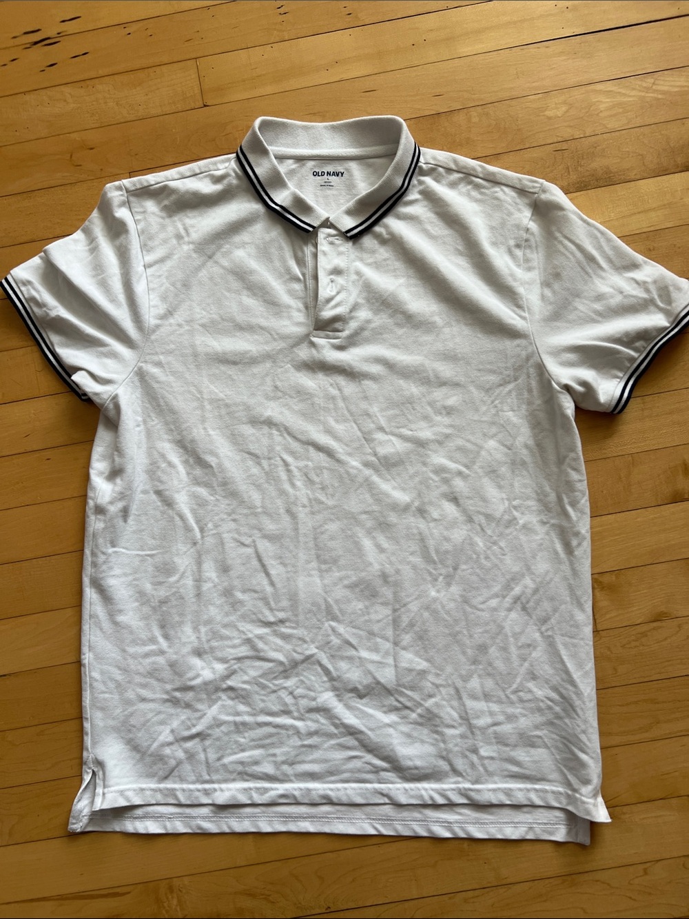 Old Navy White Polo with Black Trim - Men's